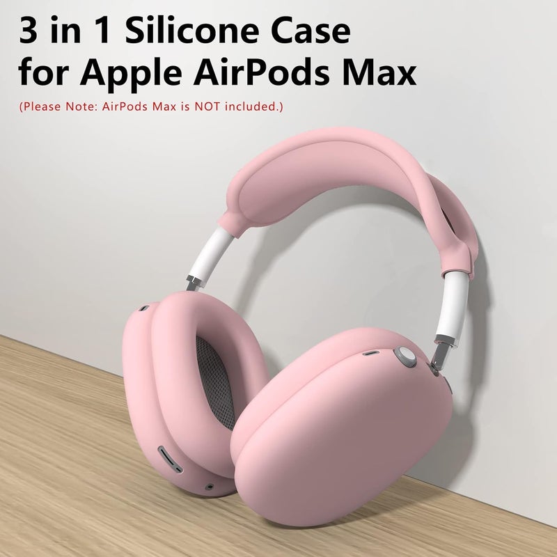 MINDRESY Silicone Case Cover for AirPods Max Headphones, Ear Pad Case Cover/Ear Cups Cover/Headband Cover for AirPods Max (USB-C/Lightning)(2024/2020),Accessories Silicone Protector for Apple AirPods Max, Pink | Ear Pad Case Cover, Ear Cups Cover, Headband Cover, USB-C, Lightning, 2024 - Image 2